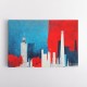 London Red & Blue Skyline Abstract