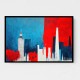 London Red & Blue Skyline Abstract