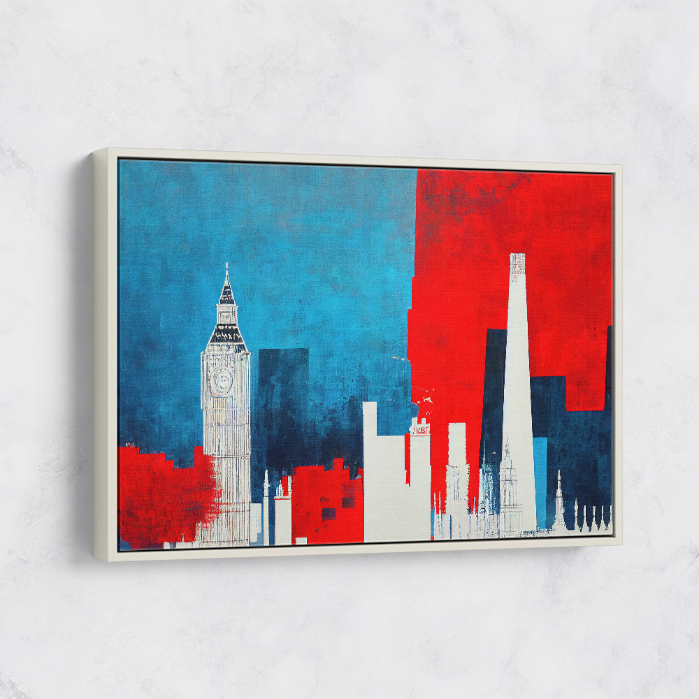 London Red & Blue Skyline Abstract