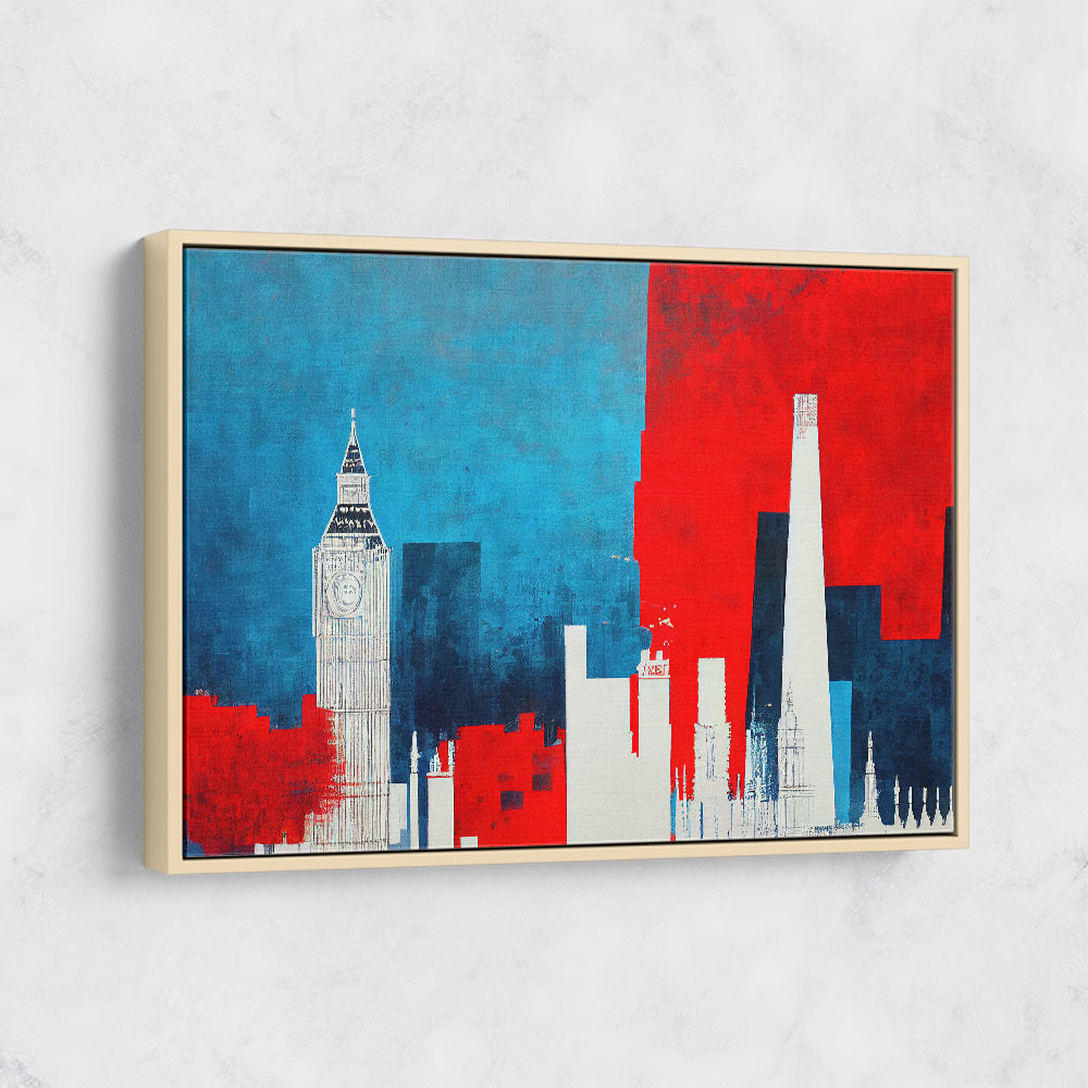 London Red & Blue Skyline Abstract