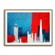 London Red & Blue Skyline Abstract