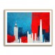 London Red & Blue Skyline Abstract