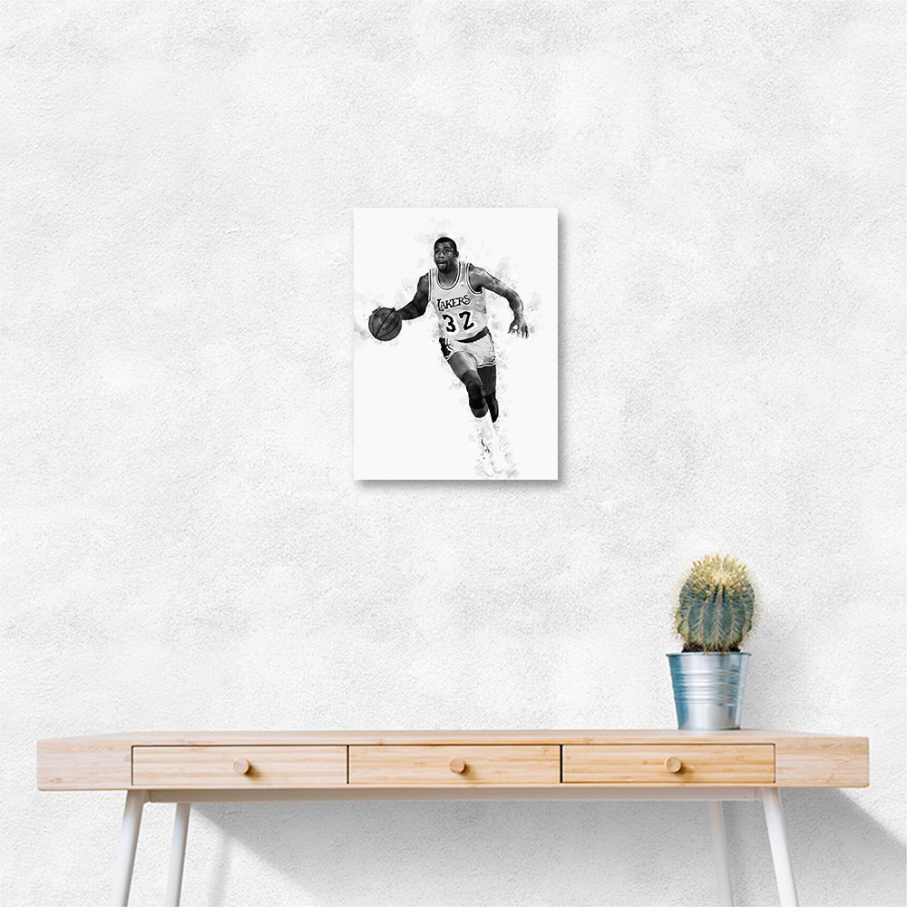 Magic Johnson Mono Abstract