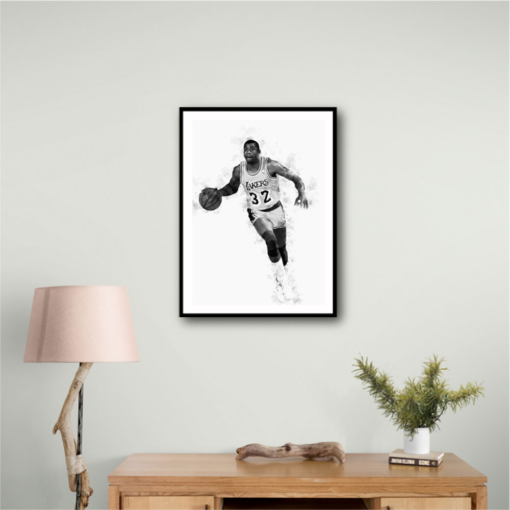 Magic Johnson Mono Abstract