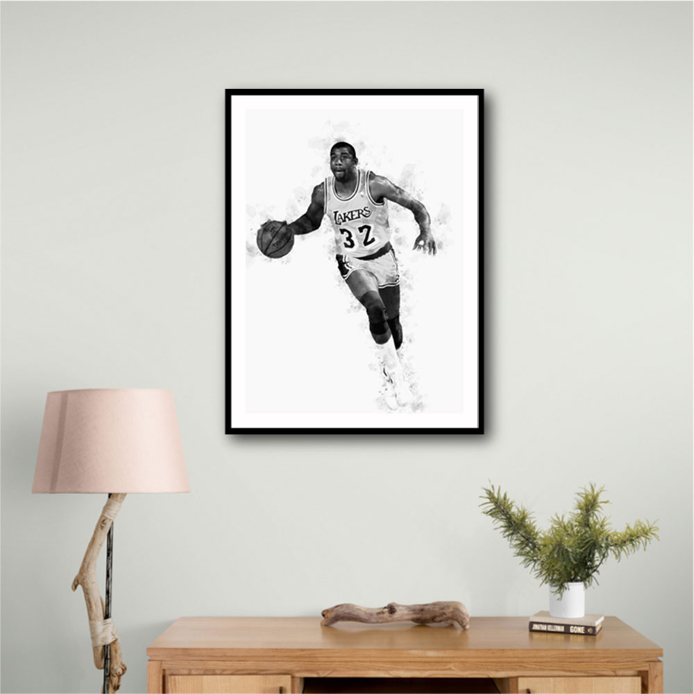 Magic Johnson Mono Abstract