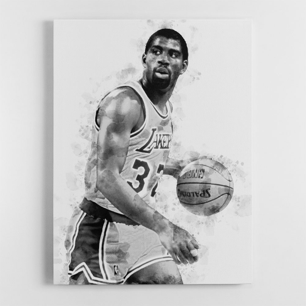 Magic Johnson Mono Abstract