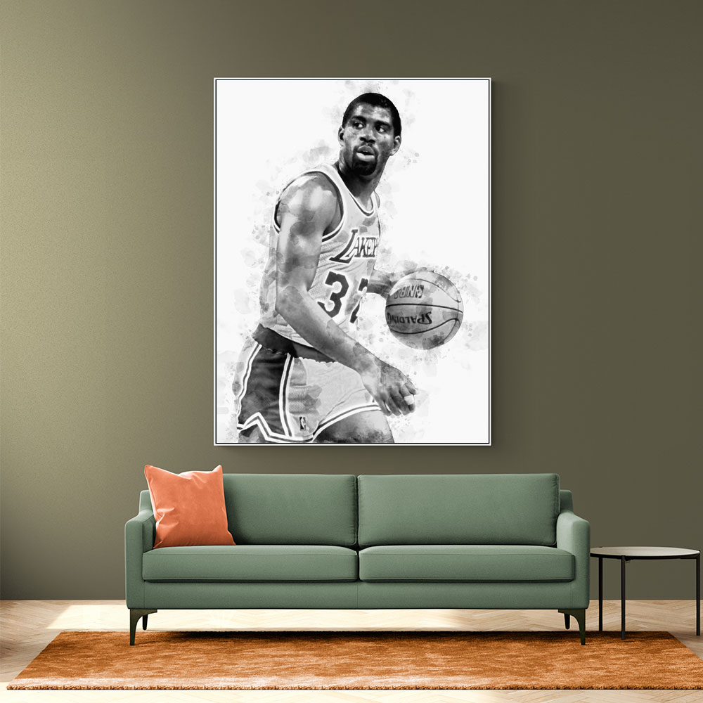 Magic Johnson Mono Abstract