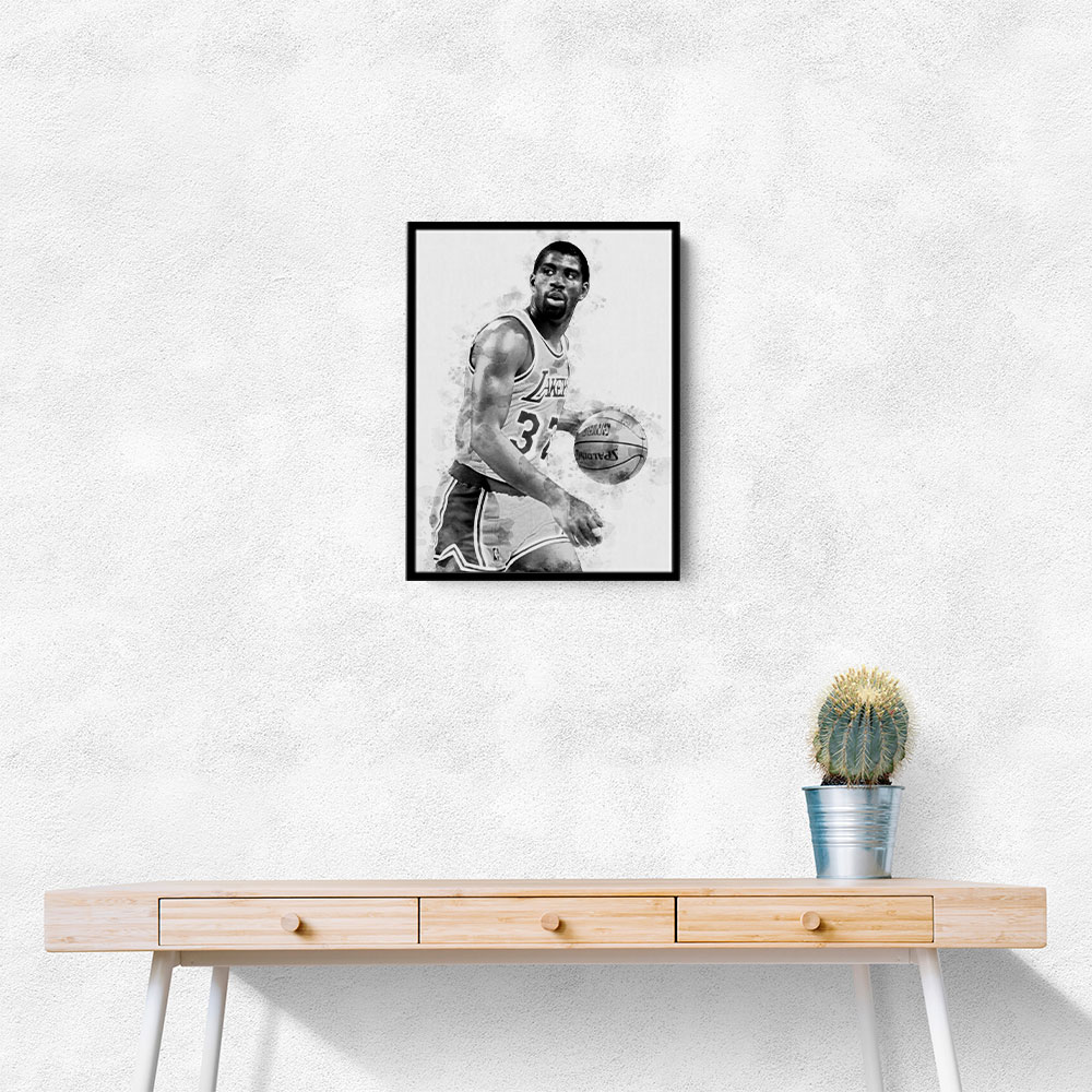 Magic Johnson Mono Abstract