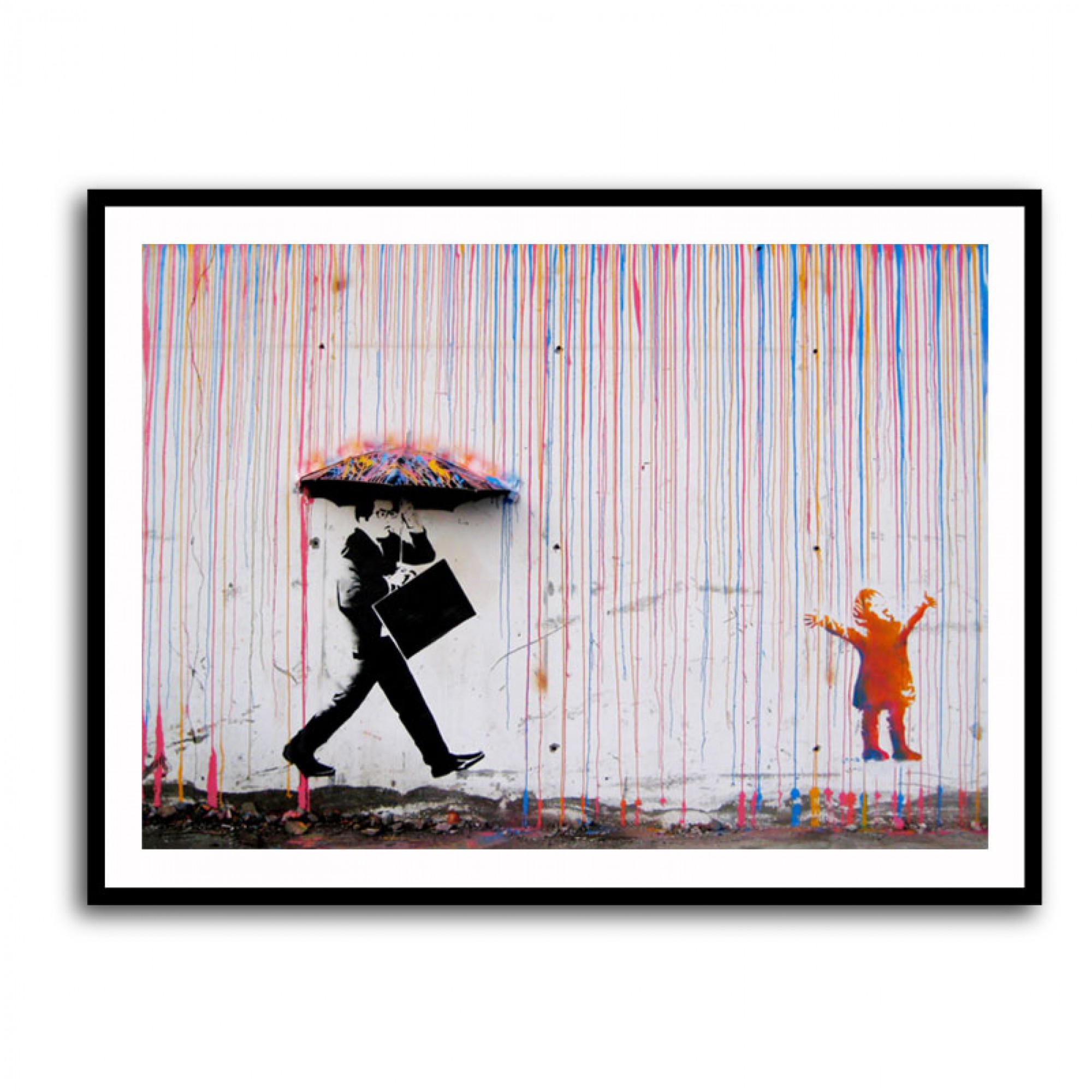 Colored Rain Wall Art