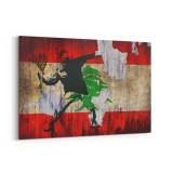 Banksy Flower Thrower Lebanese Flag Wall Art