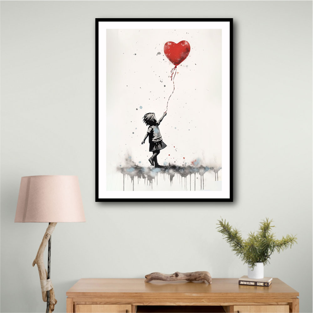 Girl With a Red Art Street Balloon