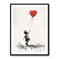 Art Street a With Balloon Girl Red