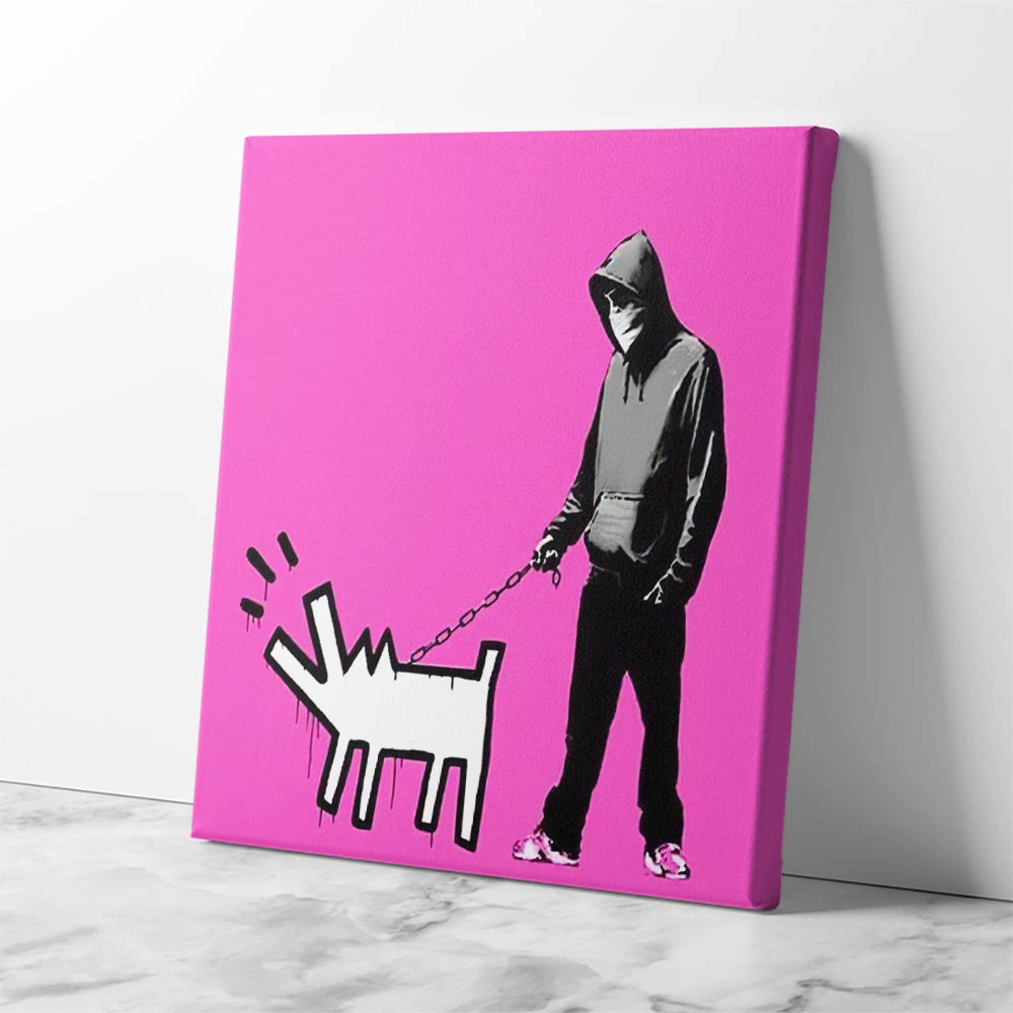 Choose Your Weapon Bright Pink Banksy Wall Art