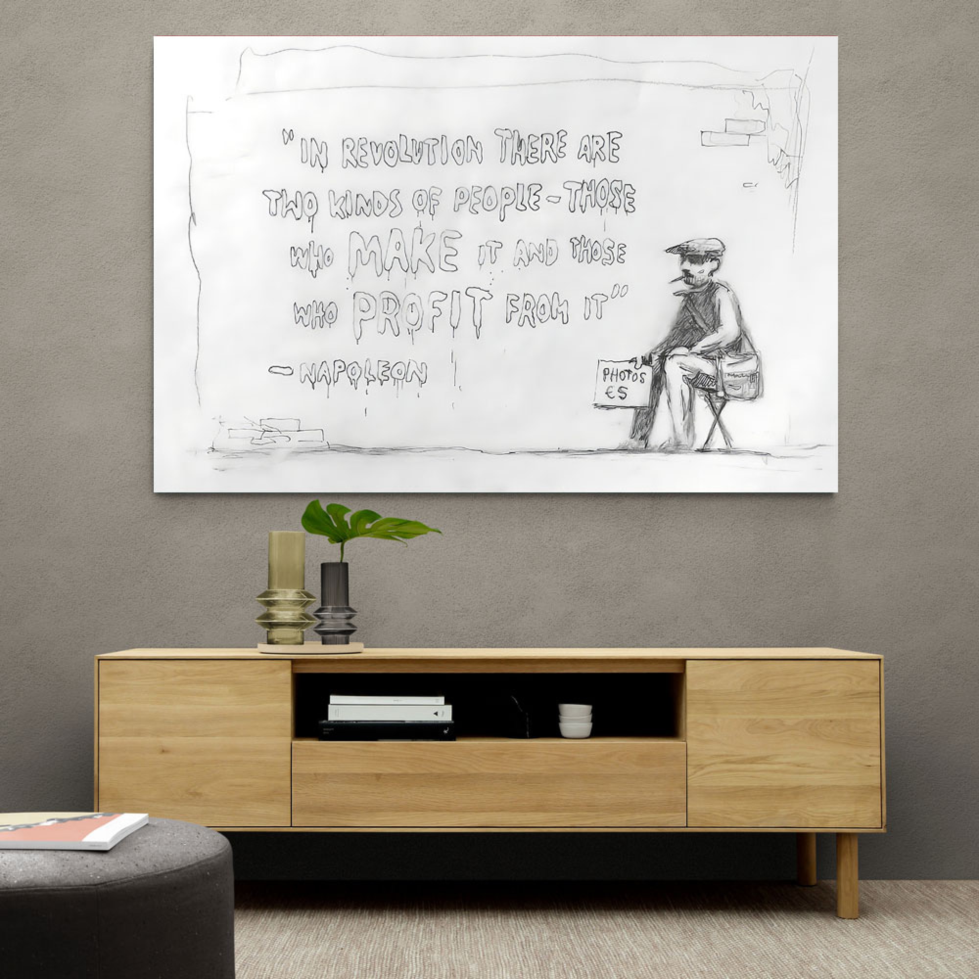 Revolution Cartoon Banksy Wall Art