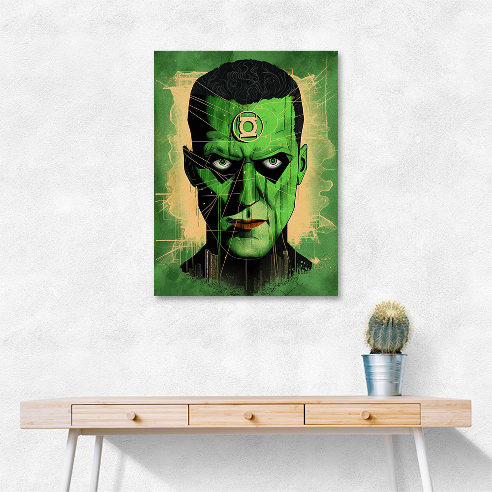 Green Lantern Grunge Pop 1 Wall Art