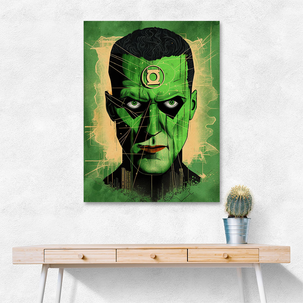 Green Lantern Grunge Pop 1 Wall Art