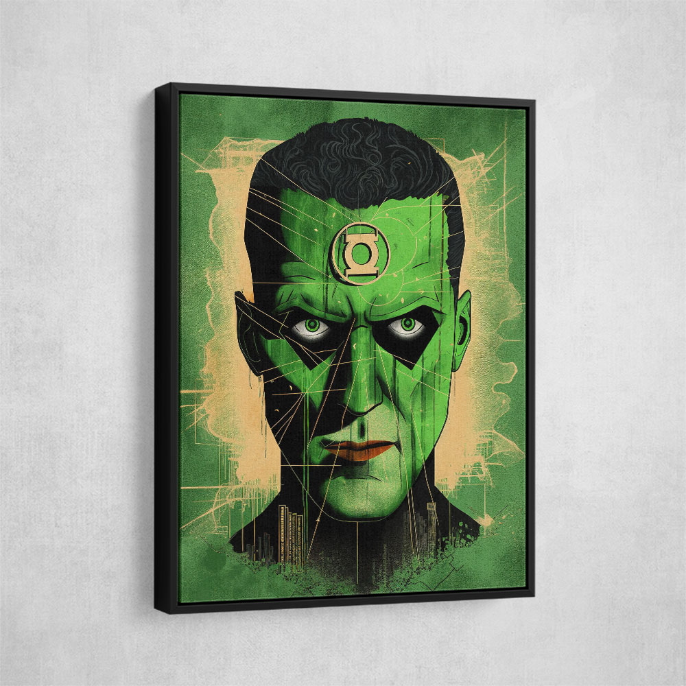 Green Lantern Grunge Pop 1 Wall Art