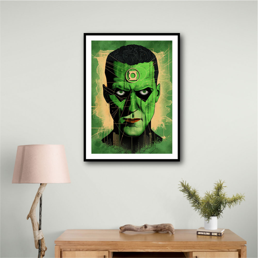 Green Lantern Grunge Pop 1 Wall Art