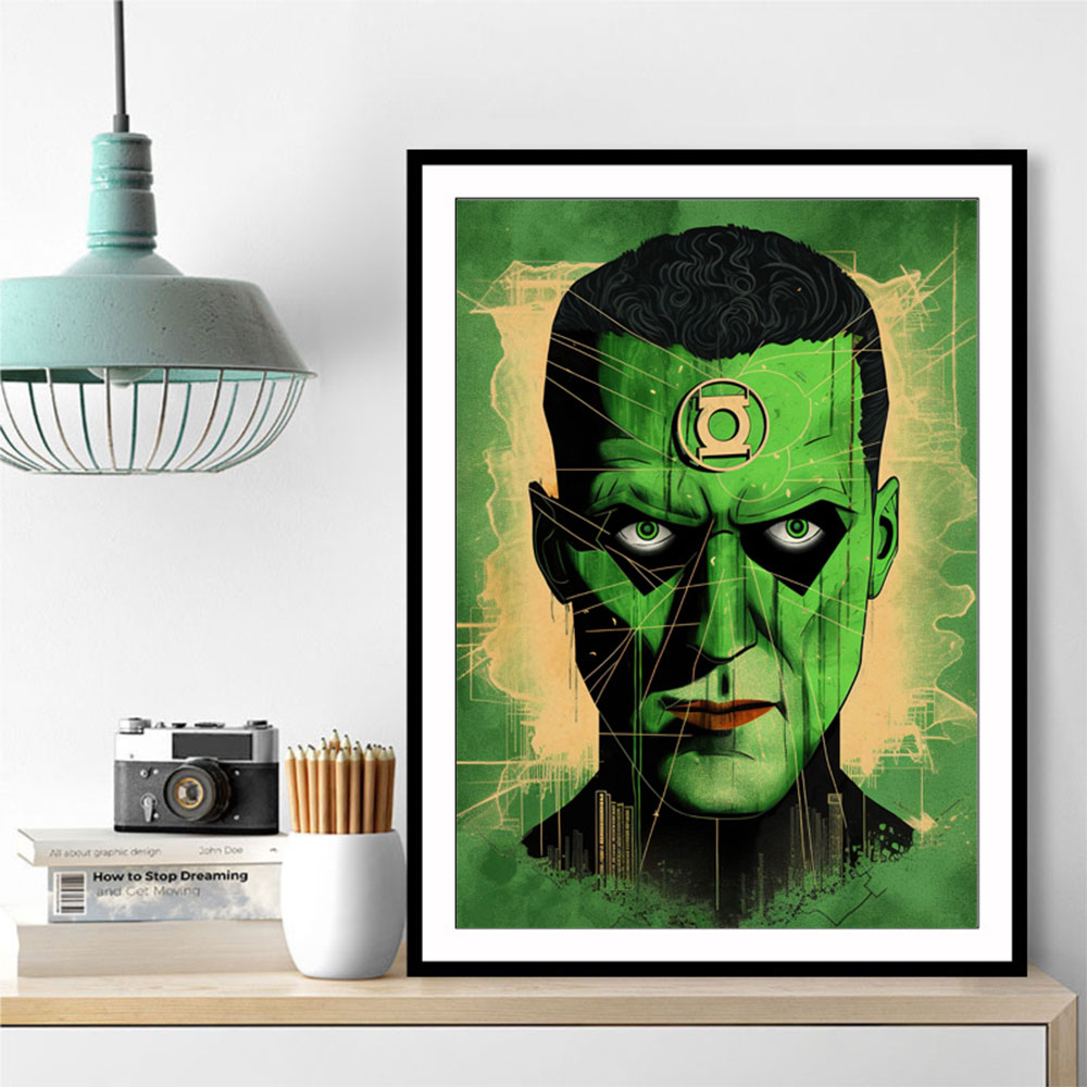 Green Lantern Grunge Pop 1 Wall Art