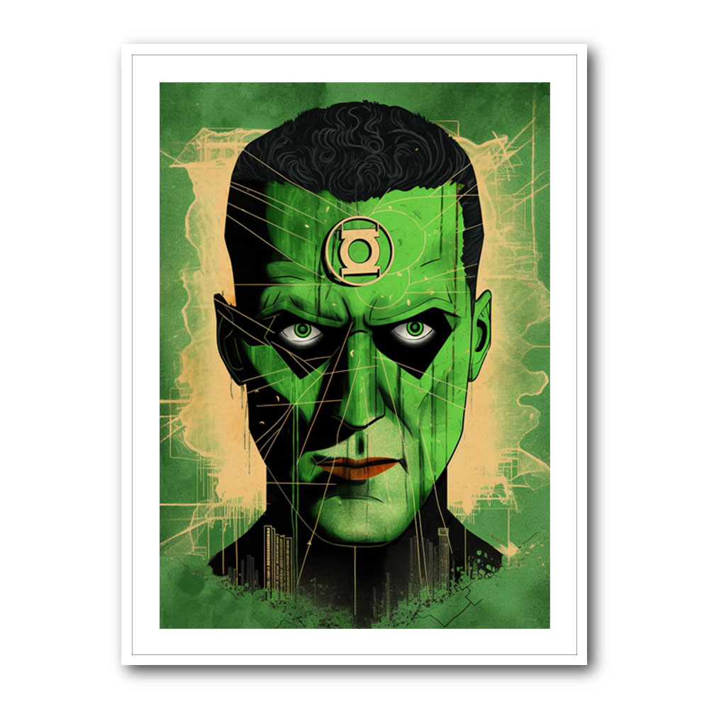 Green Lantern Grunge Pop 1 Wall Art