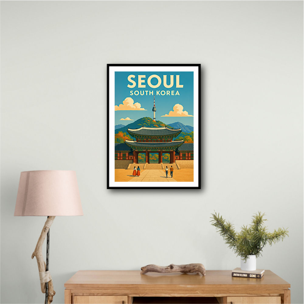 Seoul South Korea Travel Poster 1 Wall Art