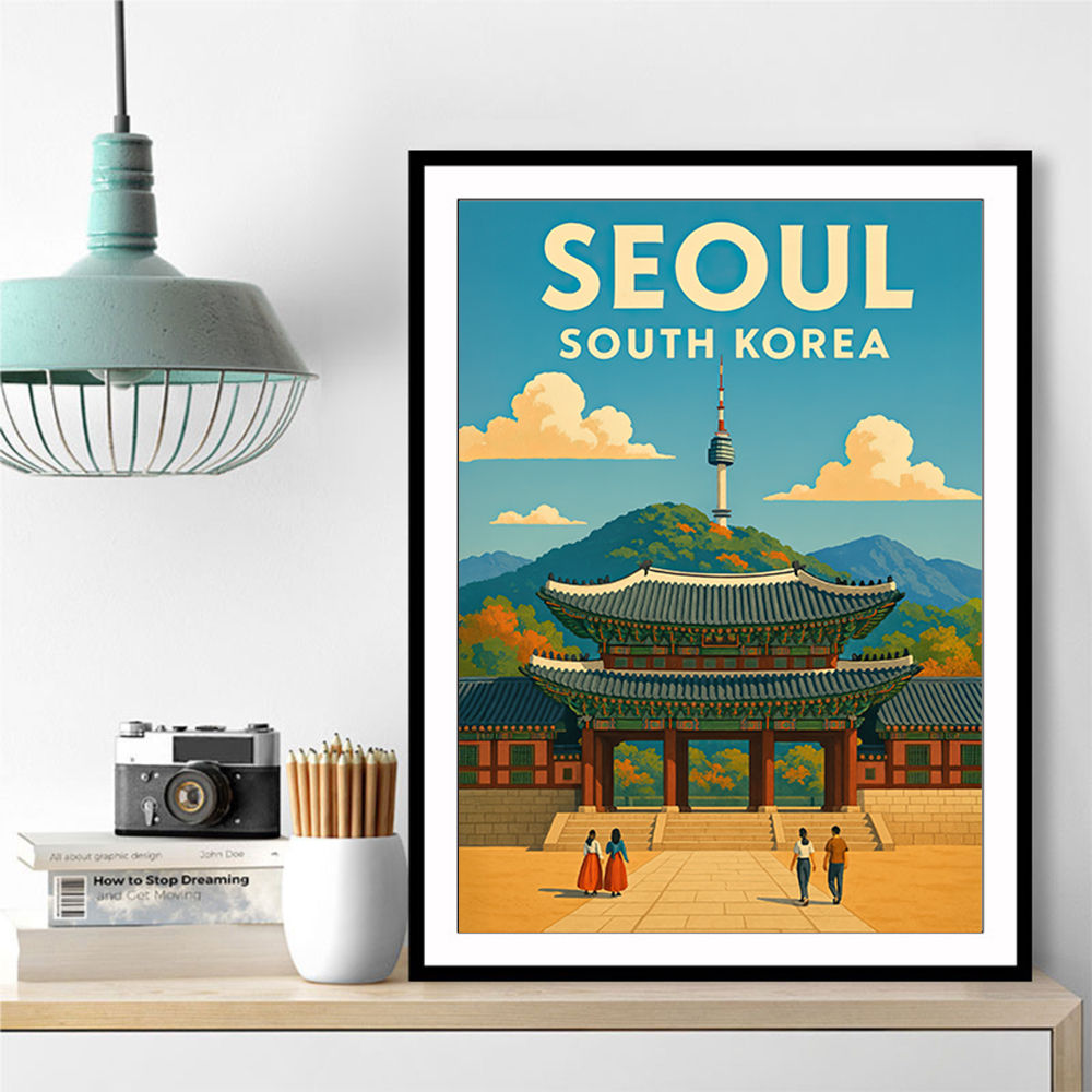 Seoul South Korea Travel Poster 1 Wall Art
