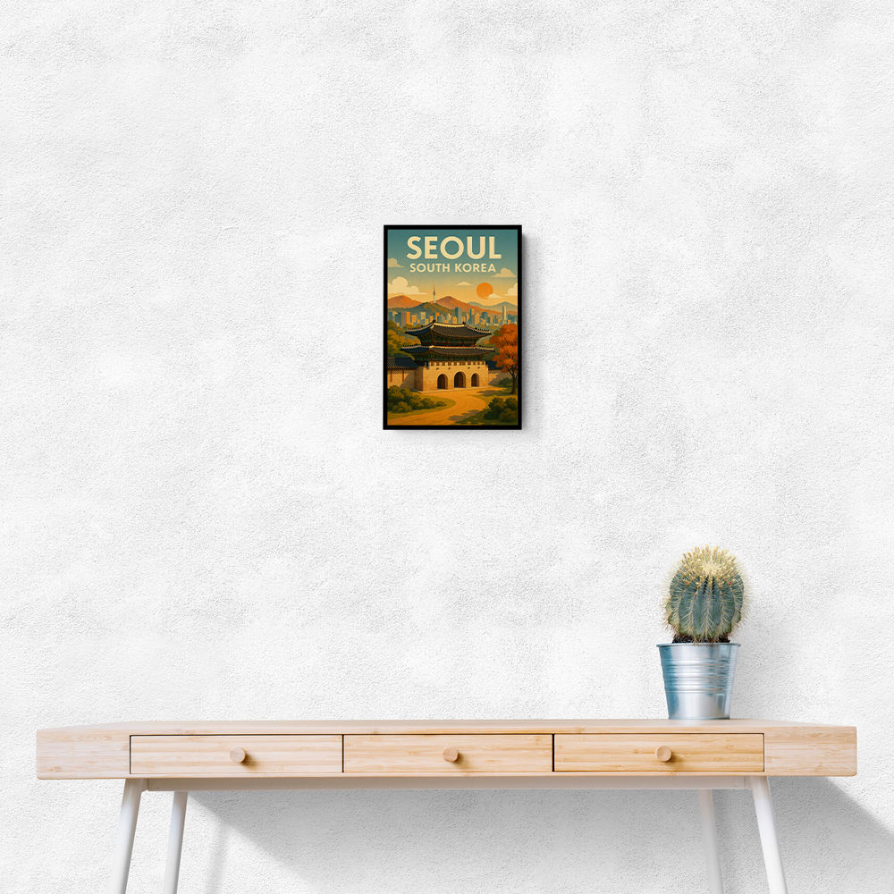 Seoul South Korea Travel Poster Wall Art