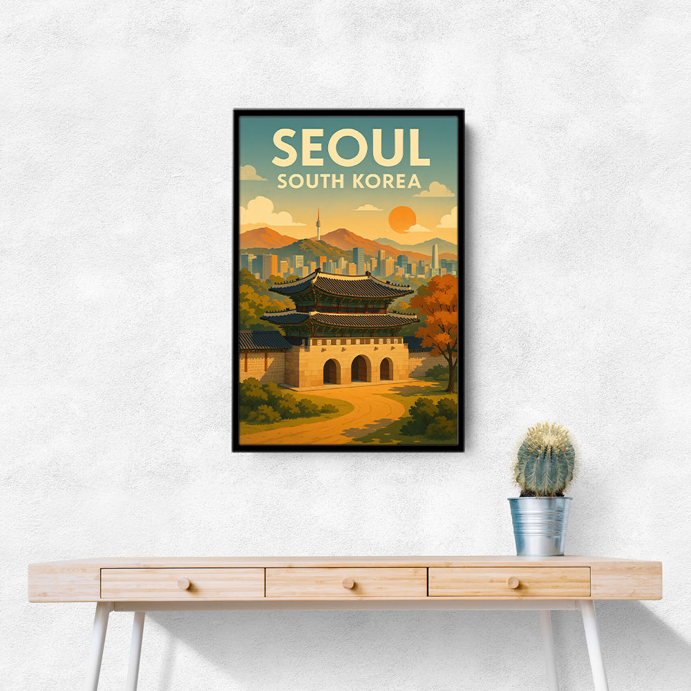 Seoul South Korea Travel Poster Wall Art