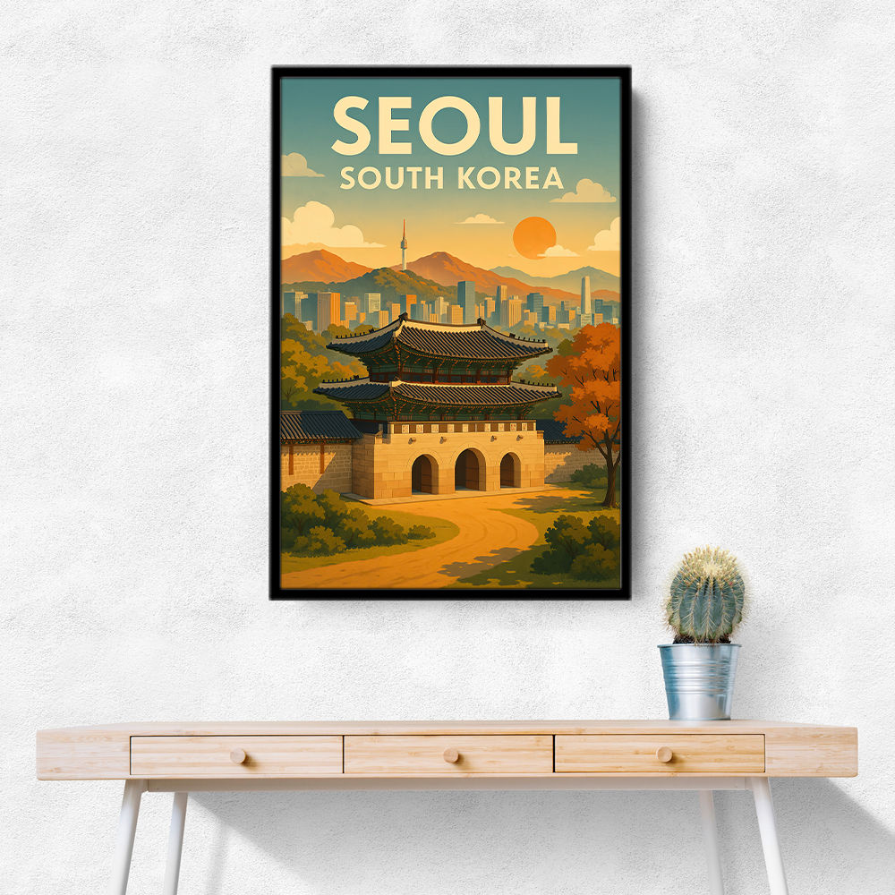 Seoul South Korea Travel Poster Wall Art