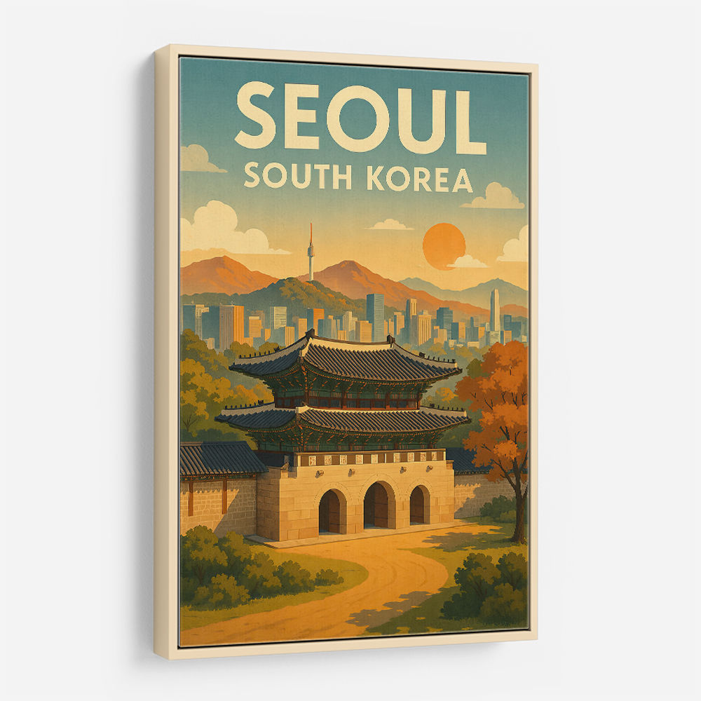 Seoul South Korea Travel Poster Wall Art
