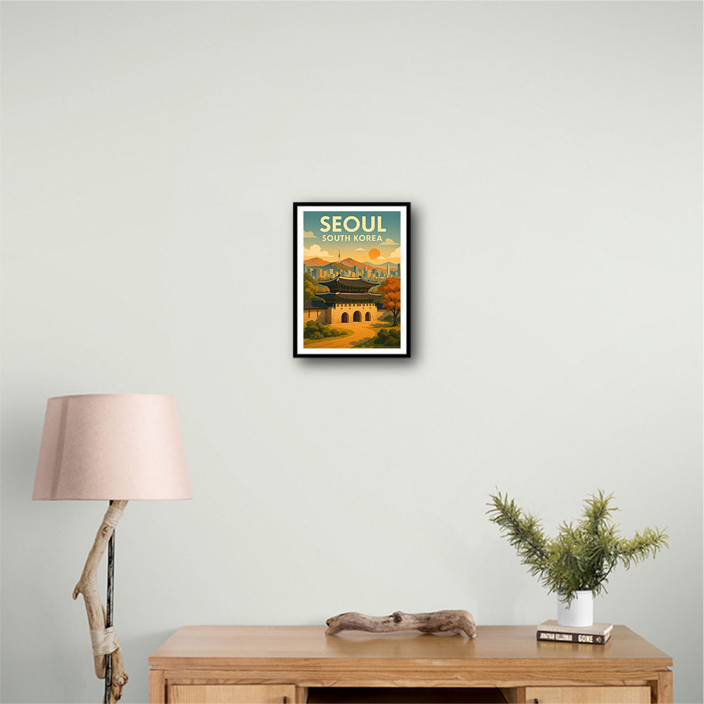 Seoul South Korea Travel Poster Wall Art