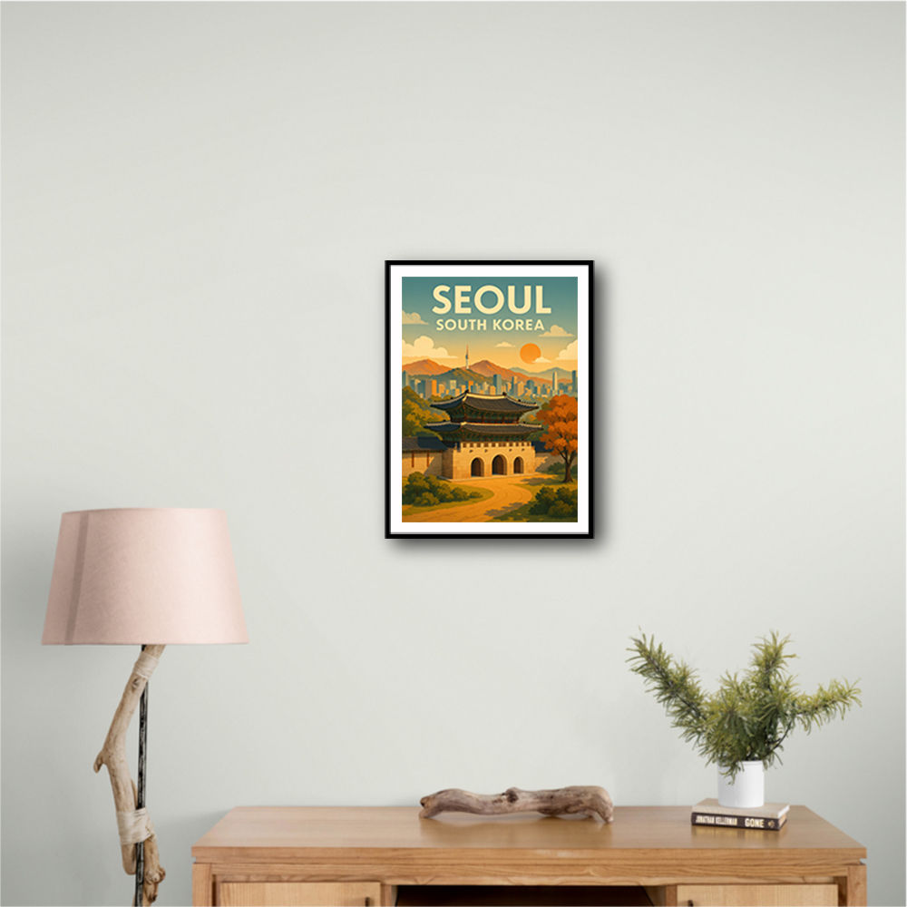 Seoul South Korea Travel Poster Wall Art