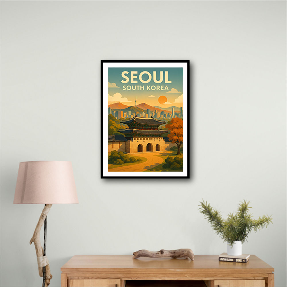 Seoul South Korea Travel Poster Wall Art