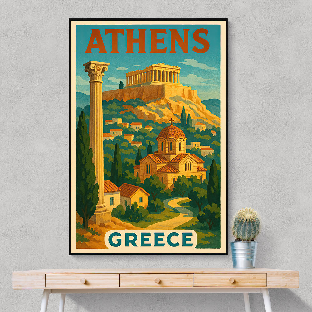 Athens Greece Travel Poster 1 Wall Art