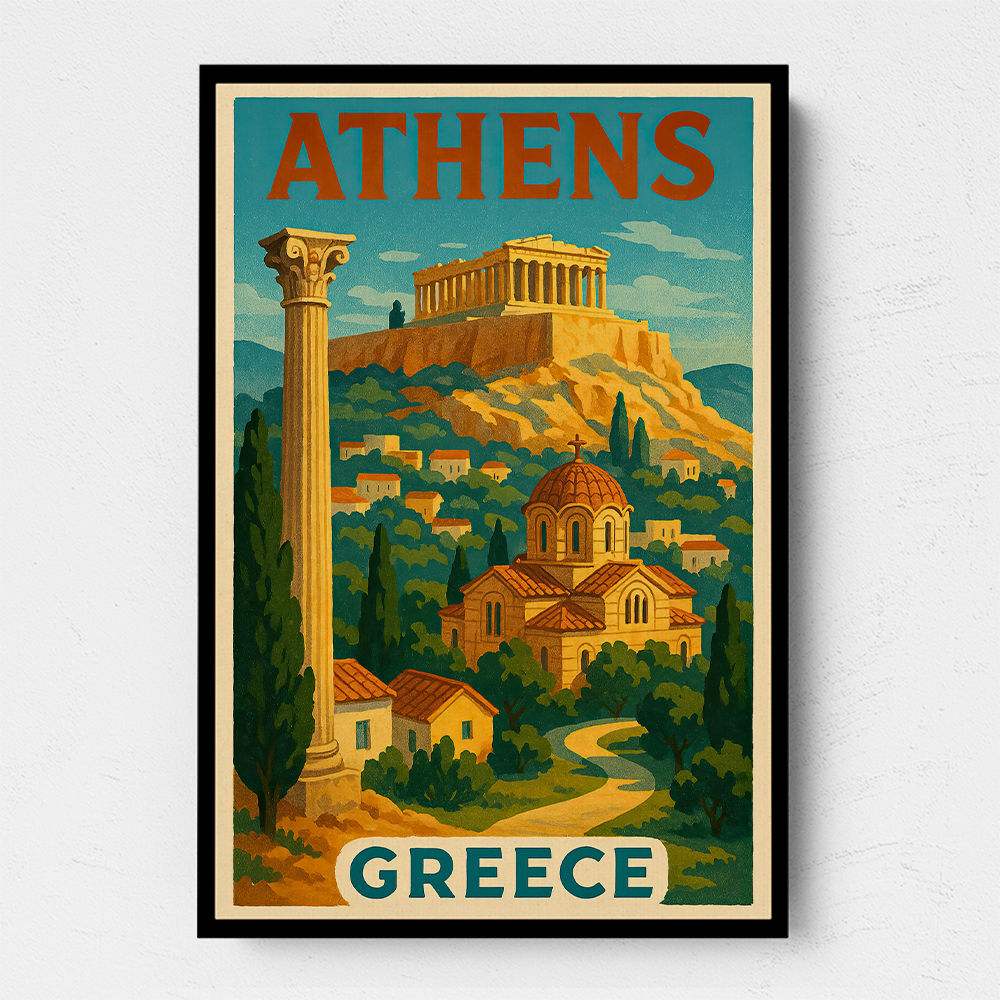 Athens Greece Travel Poster 1 Wall Art