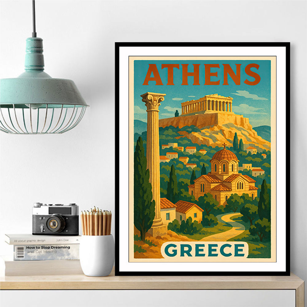 Athens Greece Travel Poster 1 Wall Art