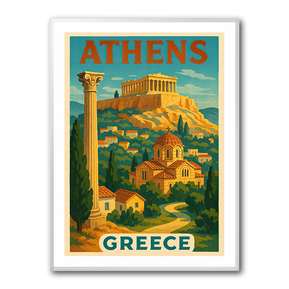 Athens Greece Travel Poster 1 Wall Art