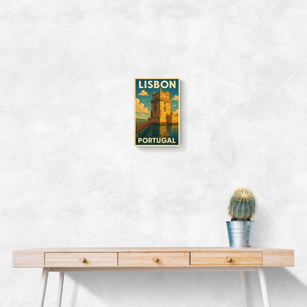 Belém Tower Lisbon Travel Poster Wall Art