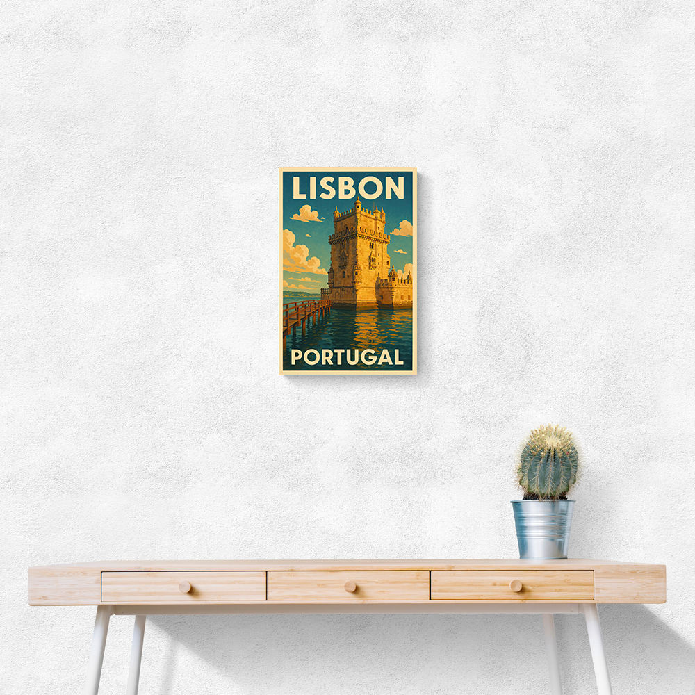 Belém Tower Lisbon Travel Poster Wall Art