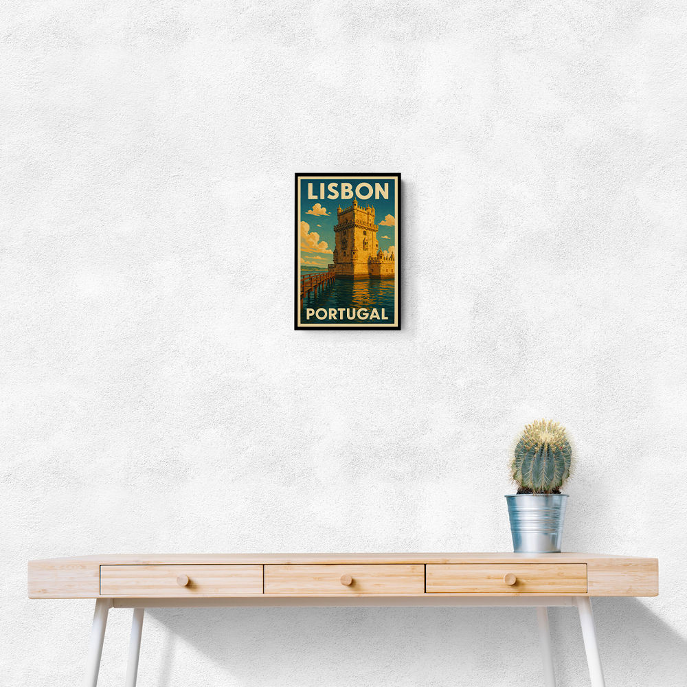 Belém Tower Lisbon Travel Poster Wall Art