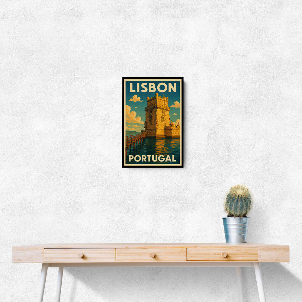 Belém Tower Lisbon Travel Poster Wall Art
