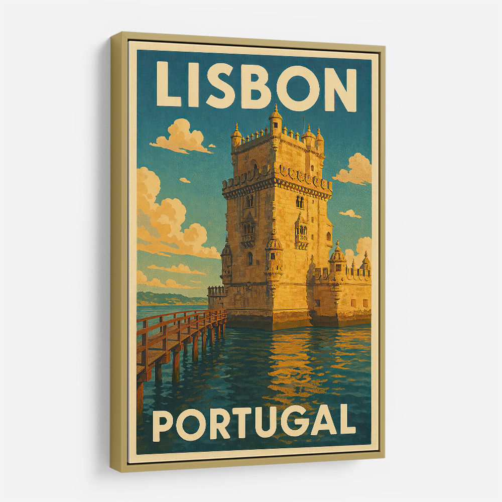 Belém Tower Lisbon Travel Poster Wall Art
