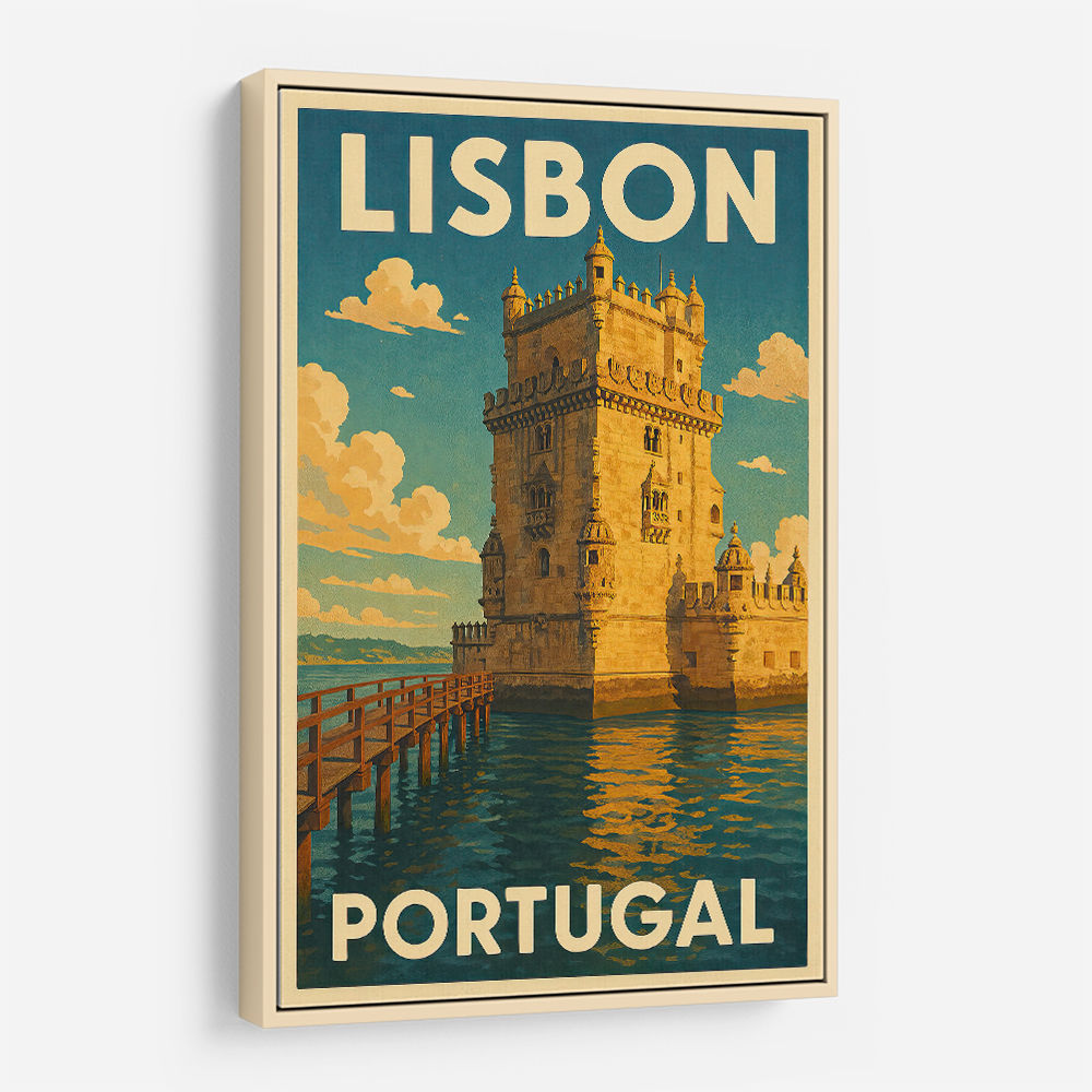 Belém Tower Lisbon Travel Poster Wall Art