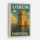 Belém Tower Lisbon Travel Poster Wall Art