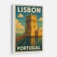 Belém Tower Lisbon Travel Poster Wall Art