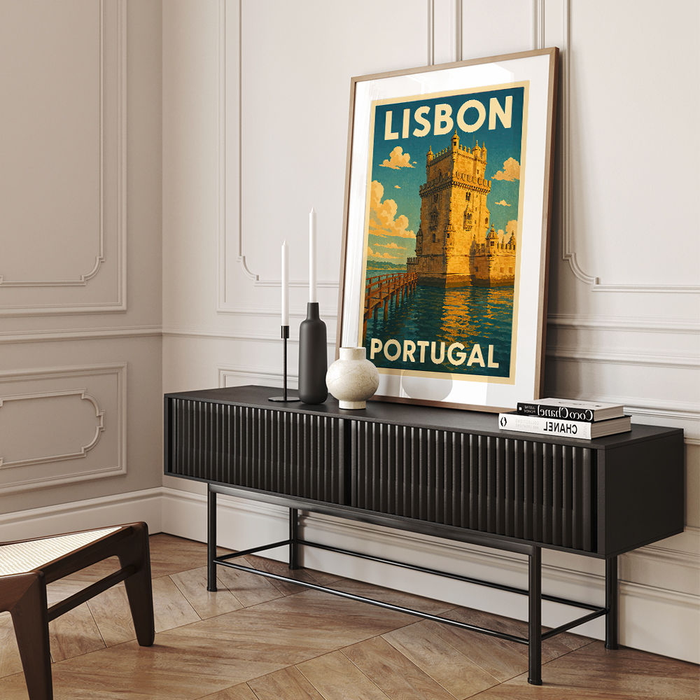 Belém Tower Lisbon Travel Poster Wall Art