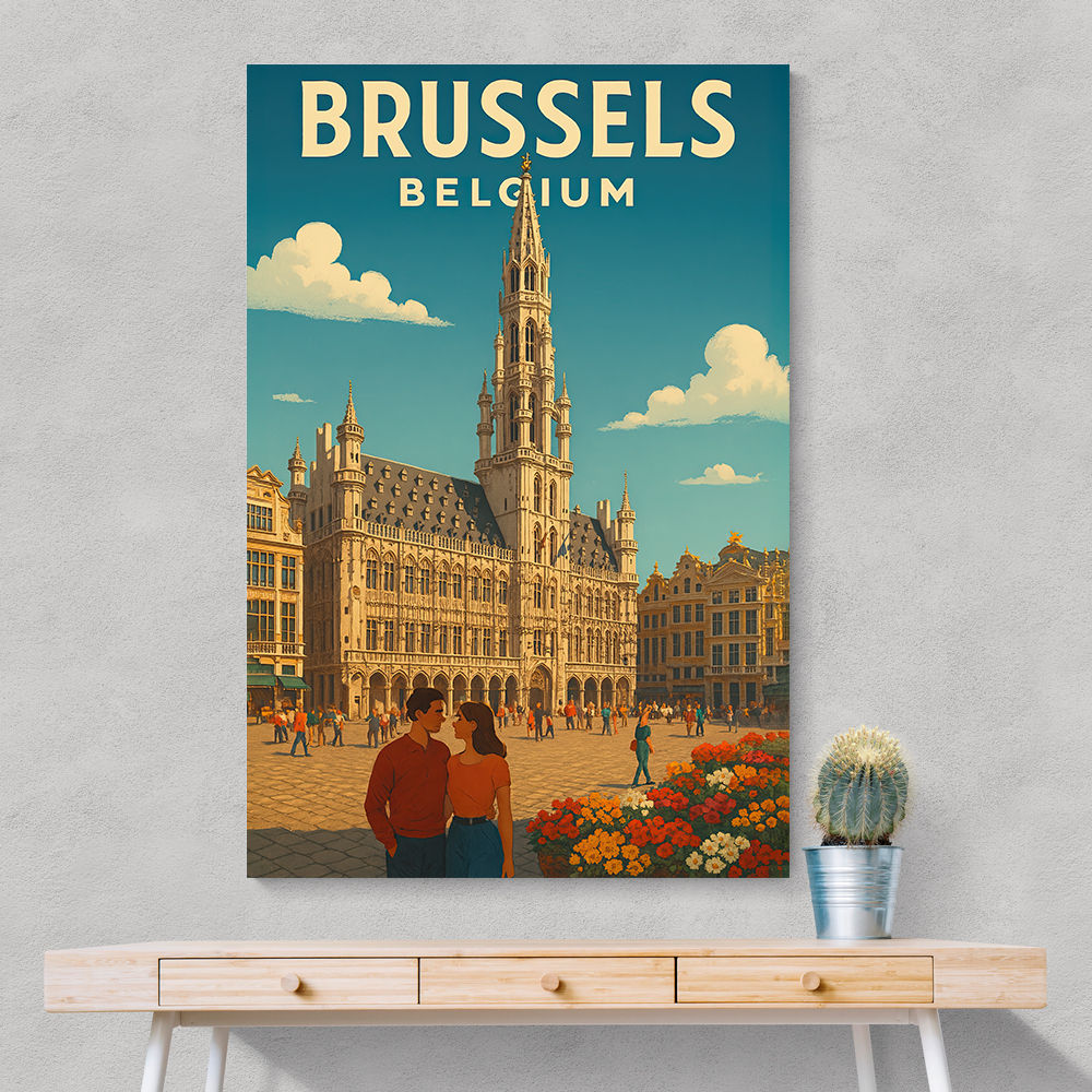 Brussels Travel Poster 2 Wall Art