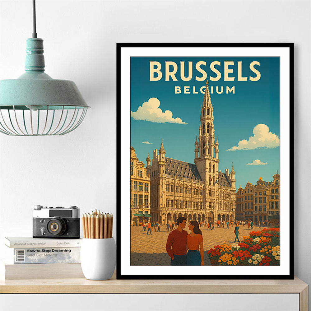 Brussels Travel Poster 2 Wall Art