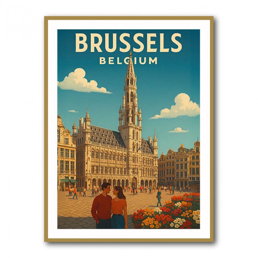 Brussels Travel Poster 2 Wall Art