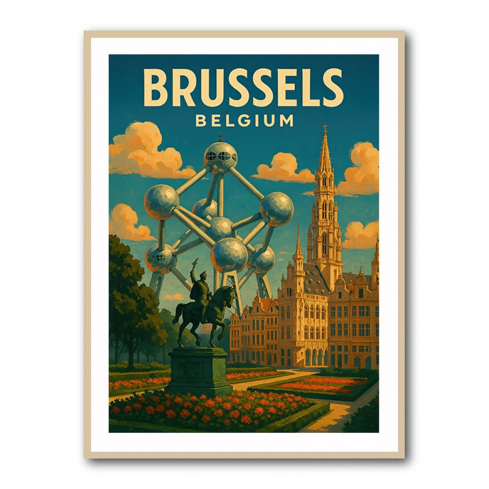 Brussels Travel Poster Wall Art